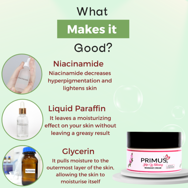 Primus Skin Whitening Massage Cream 200 gram