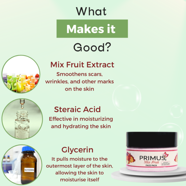 Primus Mix Fruit Face Pack 200gm – Nourishing & Glow Boosting Fruit Facial Pack for Soft Radiant Skin