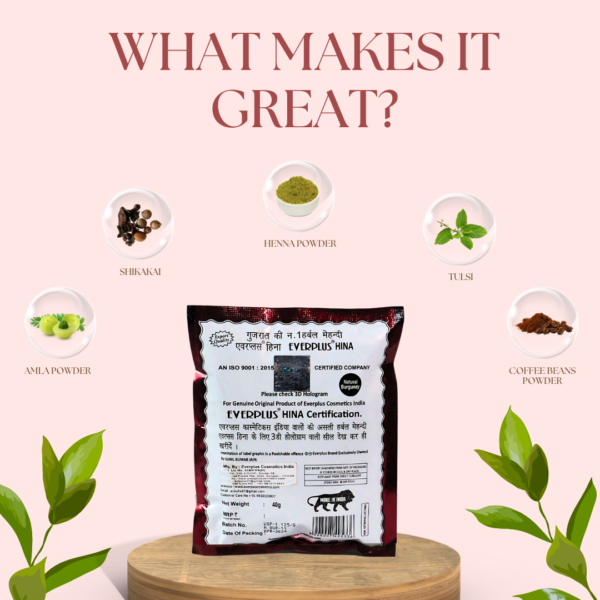 Copy of Copy of Copy of Copy of Burgundy hair henna ingredients Everplus Natural Burgundy Hina Powder (pack of 10) / 10 x 40 Grams
