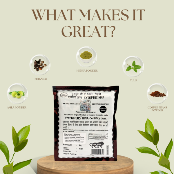 Everplus natural brown hina 40g what makes it great Everplus Natural Brown Hina Powder Pack of 10/ 10×40 Grams