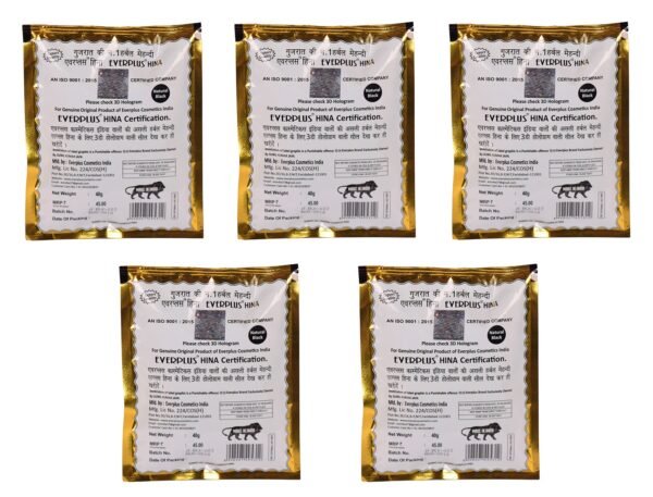 everplus-0003 Everplus Natural Black Hina Powder Pack of 5/ 5x40 Grams