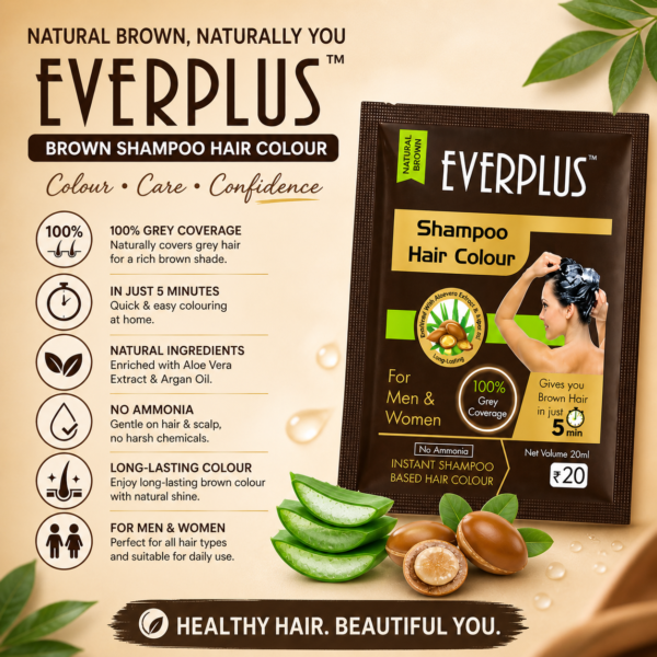 Everplus Instant Hair Colour Shampoo Brown (Pack of 20)