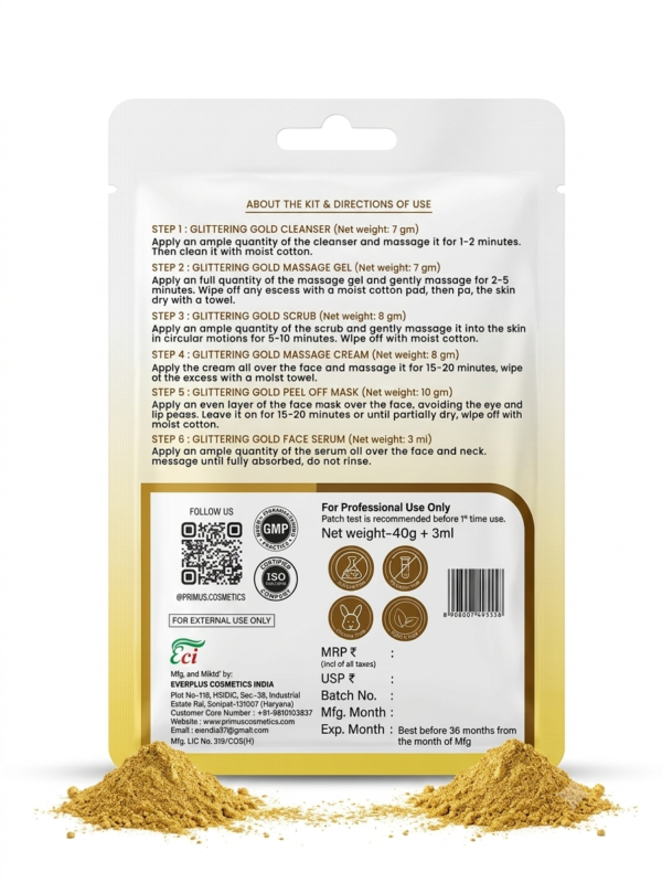 Primus Glittering Gold Facial Kit (43gm)