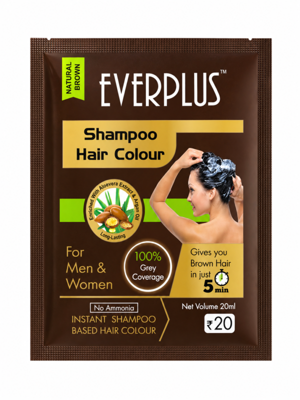 Everplus Instant Hair Colour Shampoo Brown (Pack of 20)
