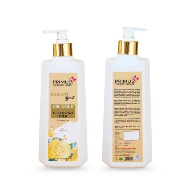 6.Front Back Primus 24K Gold Cleansing Milk – Luxurious Gold Infused Gentle Cleanser 500 ML