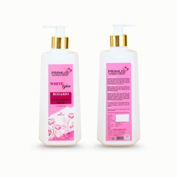 6.Front Back Primus Rosario Cleansing Milk – Gentle Daily Face Cleanser & Glowing Skin 500 ML