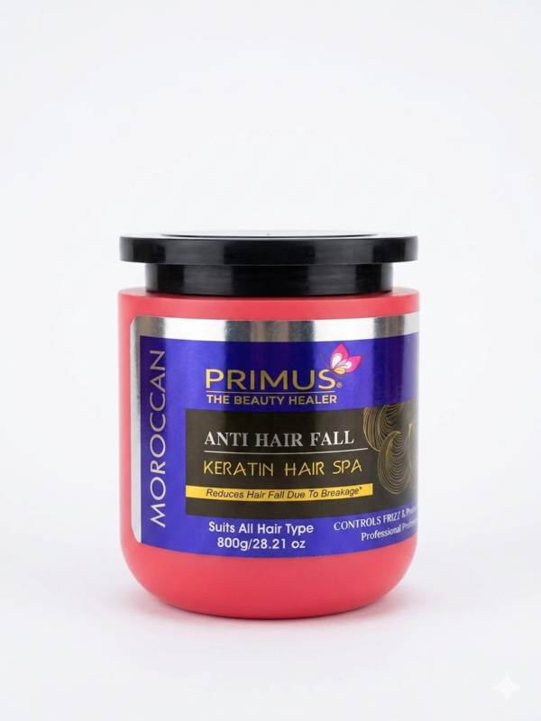 Primus Moroccan Anti Hair Fall Keratin Hair Spa Cream – Deep Nourishing Hair Mask for Smooth, Frizz-Free & Strong Hair (800gm)