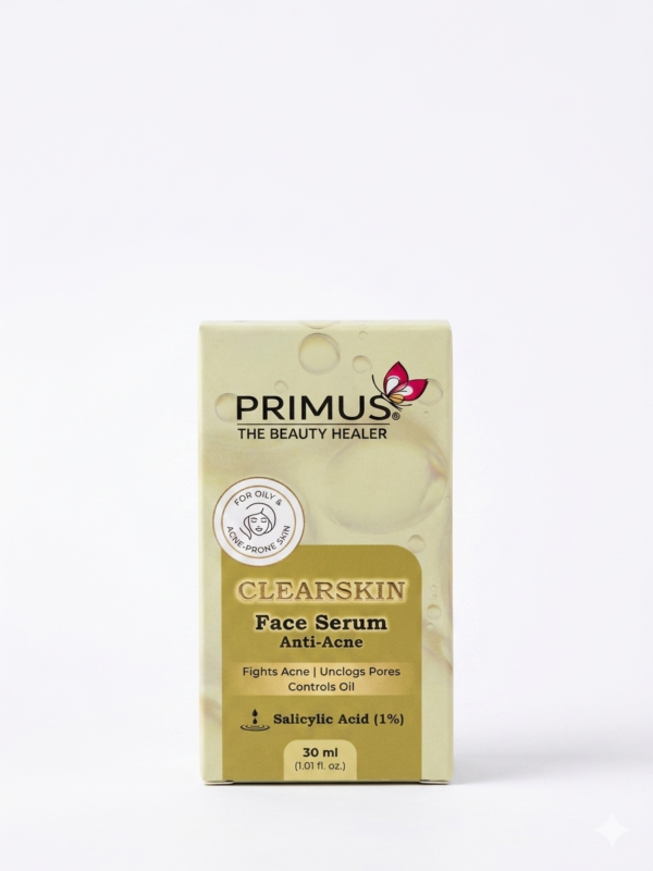 box Primus Clear Skin Face Serum – Brightening & Acne Control Serum for Clear, Glowing Skin (30ml)