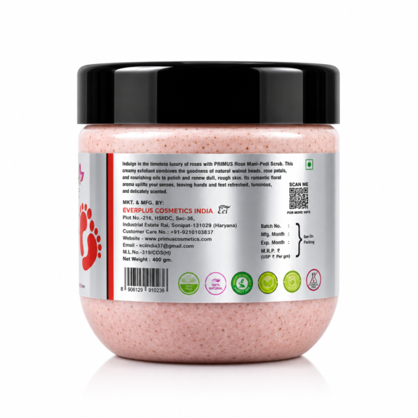 Primus Rosario Mani-Pedi Scrub (400gm) – Salon-Style Hand & Foot Care Scrub for Smooth, Refreshed Skin