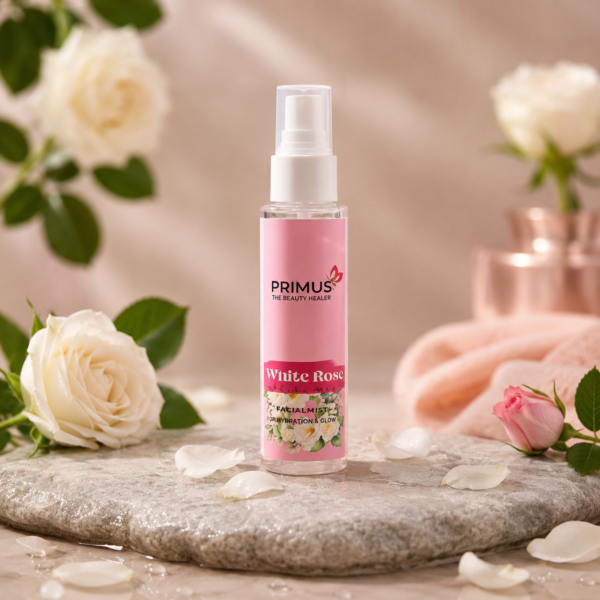 Primus White Rose Facial Mist (100ml) – Hydrating & Refreshing Rose Face Mist for Instant Glow, Soft & Radiant Skin