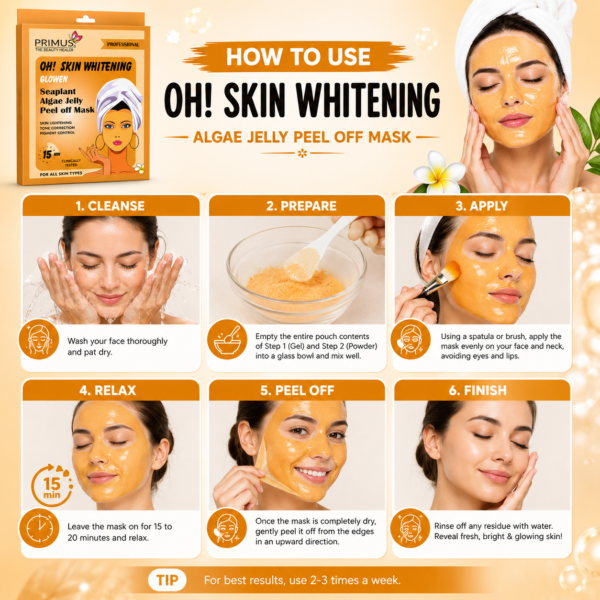 EFE23CBD-5CFC-42C3-890A-E072E5650F5C Primus Skin Whitening Algae Jelly Peel Off Mask | Brightening & Pigmentation Care Hydro jelly Face Mask (125g)