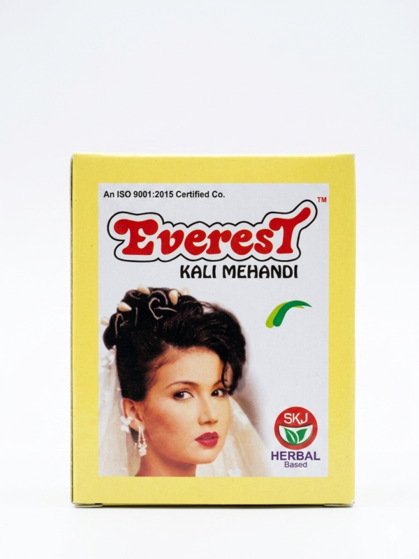 Everest Kali Mehandi Natural Black Herbal Hair Color Powder| Henna Hair Color for Soft, Strong & Shiny Hair( Pack of 4 box -24pouches)