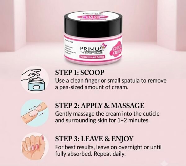Primus Cuticle Cream – Moisturizing & Softening Nail and Cuticle Care Cream for Dry, Rough Cuticles (200gm)