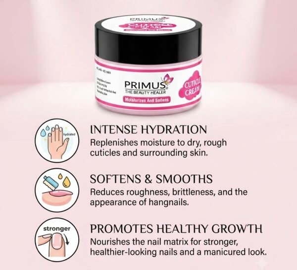 Primus Cuticle Cream – Moisturizing & Softening Nail and Cuticle Care Cream for Dry, Rough Cuticles (200gm)