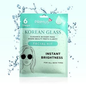 Primus Korean Glass 6-Step Facial Kit | Instant Brightness & Glass Skin Facial for All Skin Types (53gm)