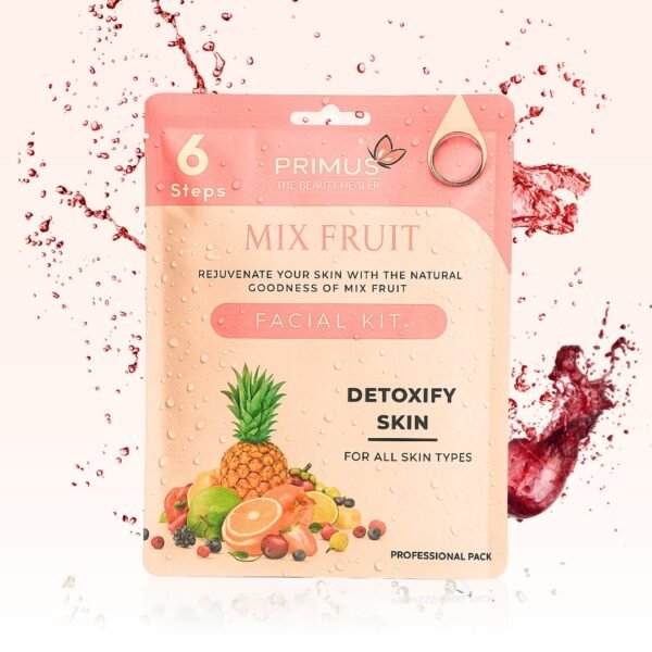 Primus Mix Fruit facial kit Primus Mix Fruit 6-Step Facial Kit | Fruit Facial Kit for Glowing & Radiant Skin (53gm)