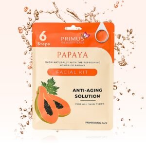 Primus Papaya facial kit Primus Papaya 6-Step Facial Kit | Brightening Facial Kit for Glowing & Radiant Skin (53gm)
