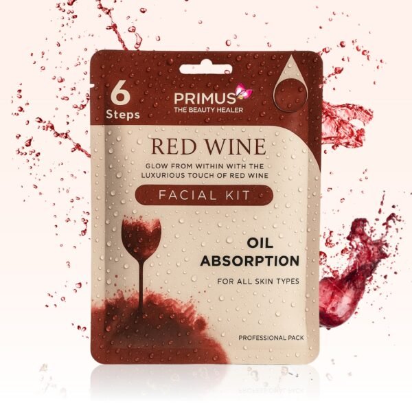 Primus Red Wine 6-Step Facial Kit | Antioxidant Facial Kit for Glowing & Youthful Skin (53gm)