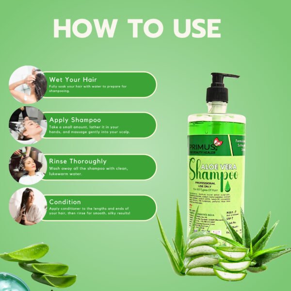 Primus aloe vera shampoo how to use Primus Aloe Vera Shampoo – Hydrating & Nourishing Shampoo for Soft, Smooth & Healthy Hair | For All Hair Types (1000ml)