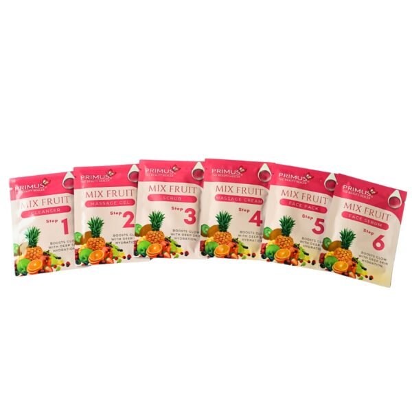 Primus mix fruit facial kit components Primus Mix Fruit 6-Step Facial Kit | Fruit Facial Kit for Glowing & Radiant Skin (53gm)